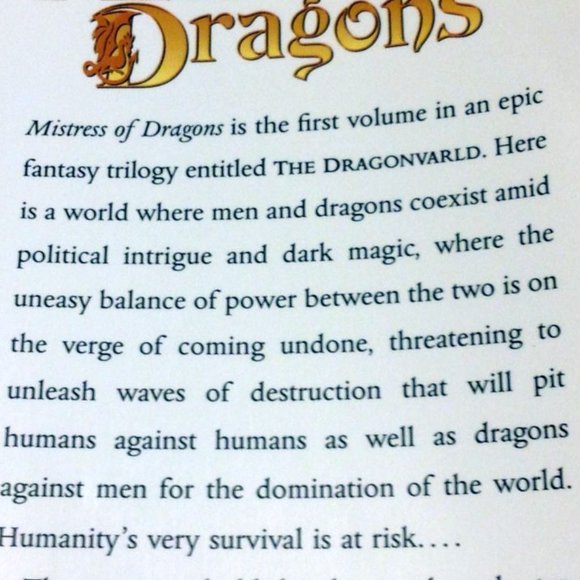 Fantasy - Mistress of Dragons, Dragonvarld Book #1 - Picture 3 of 8